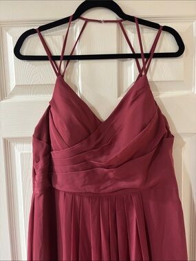 JJs House Strapless Pleated Chiffon Dress in Dusty Rose